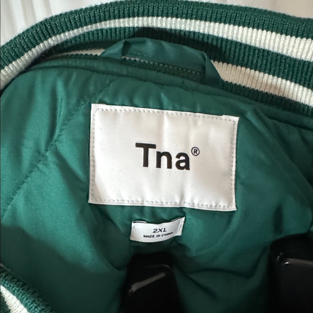 NWT TNA Aritzia Green Varsity Bomber Jacket Size 2xl Oversize Streetwear - Picture 6 of 8